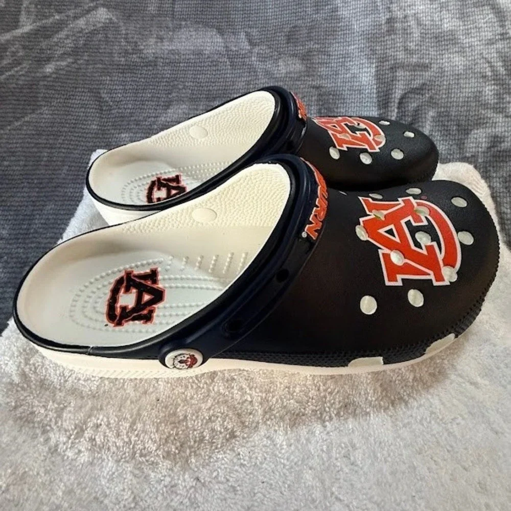 Crocs‎ Auburn Tigers NCAA Classic Clogs Navy Blue Orange Mens 9 Womens 11 NEW